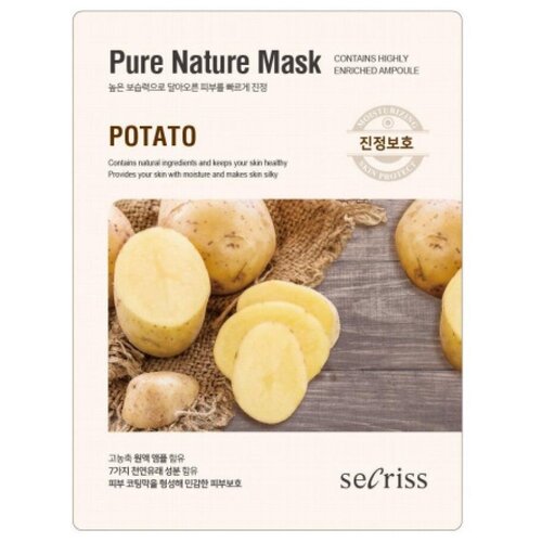secriss маска тканевая pure nature mask pack olive с экстрактом оливы 25 г 25 мл Secriss маска тканевая Secriss Pure Nature Mask Pack Potato с экстрактом картофеля, 25 г, 25 мл