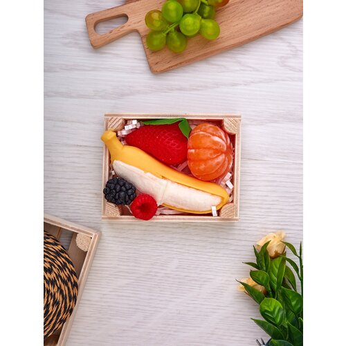 Мыло глицериновое ручной работы Коробка с фруктами мини, №3