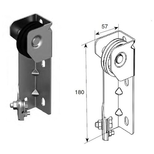 Кронштейн крепления двойного шкива Compact модифицированный в сборе, SPN0801 - DoorHan