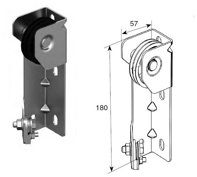 Кронштейн крепления двойного шкива Compact модифицированный в сборе, SPN0801 - DoorHan