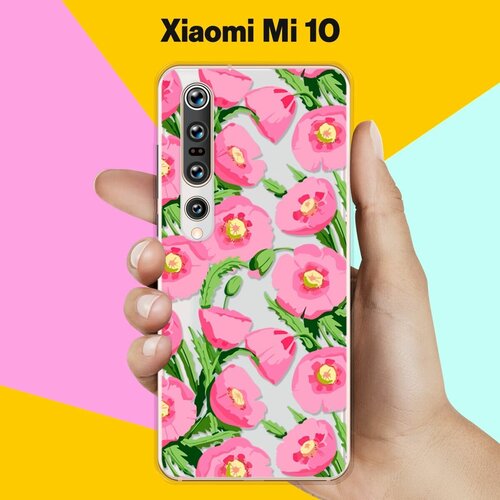Силиконовый чехол Узор из цветов на Xiaomi Mi 10 силиконовый чехол узор из ёжиков на xiaomi mi 10