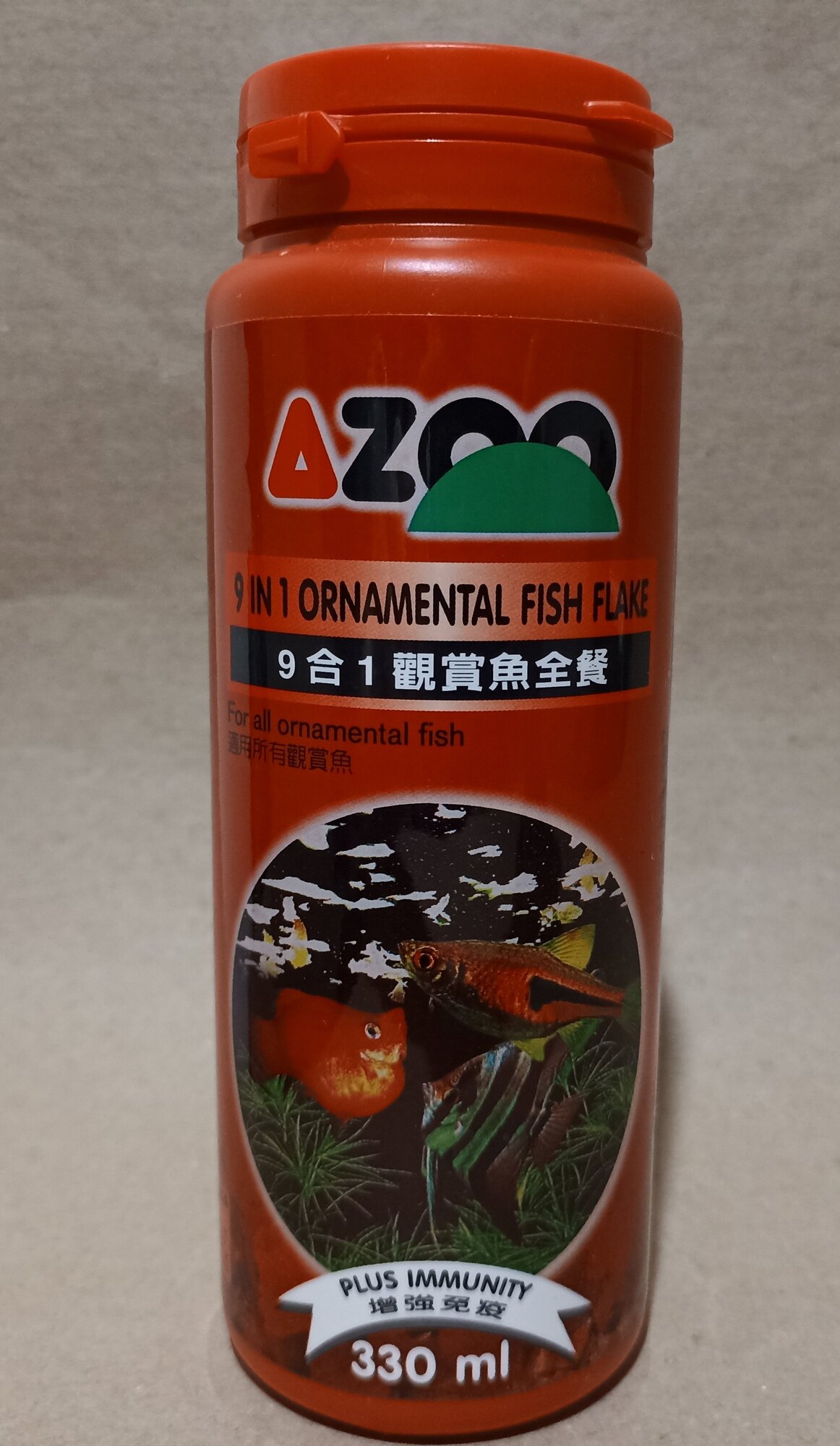 Хлопьевидный корм для всеядных рыб Azoo 9 in 1 Ornamental Fish Flake, 330 мл/45 г - фотография № 1