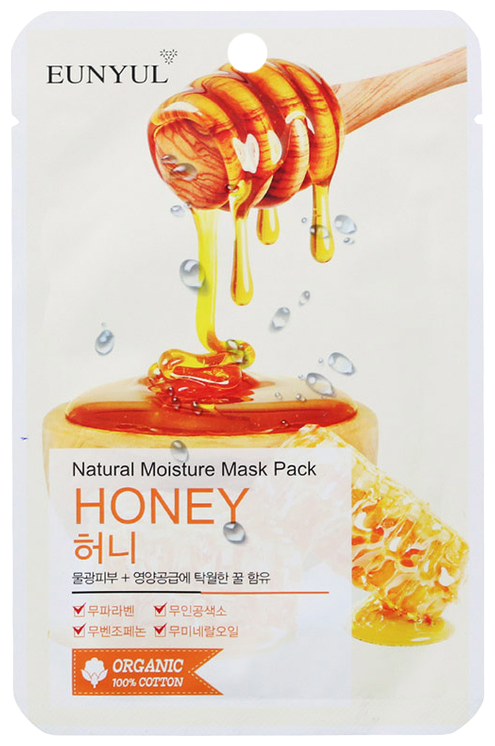 Eunyul тканевая маска Natural Moisture Mask Pack с медом, 25 г, 22 мл