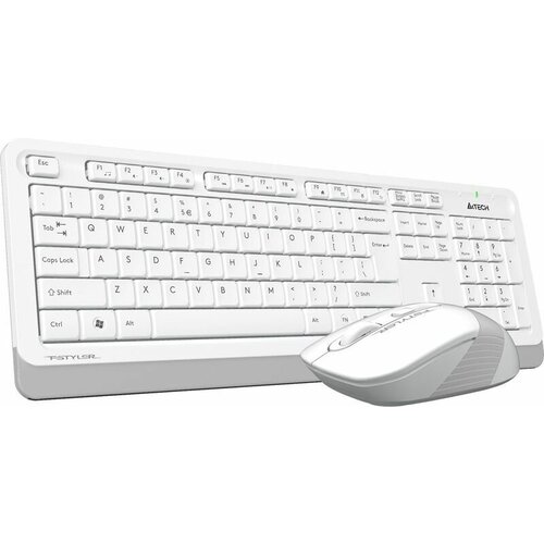 Клавиатура+мышь беспроводная A4Tech Fstyler FG1010 белый комплект клавиатура мышь a4tech fstyler fg1010 черный английская русская