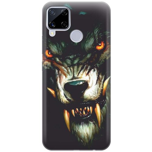 фото Cиликоновый чехол на realme c15 / рилми с15 с принтом "злой оборотень" gosso