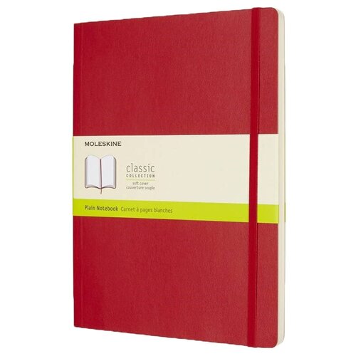 Блокнот Moleskine Classic Soft 190x250, 96 листов 431023QP623F2, красный, цвет бумаги бежевый блокнот moleskine classic qp112 a4 192стр нелинованный твердая обложка черный