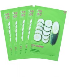 Holika Holika Набор успокаивающих тканевых масок для лица с огурцом Pure Essence Mask Sheet Cucumber 20 мл*5 шт