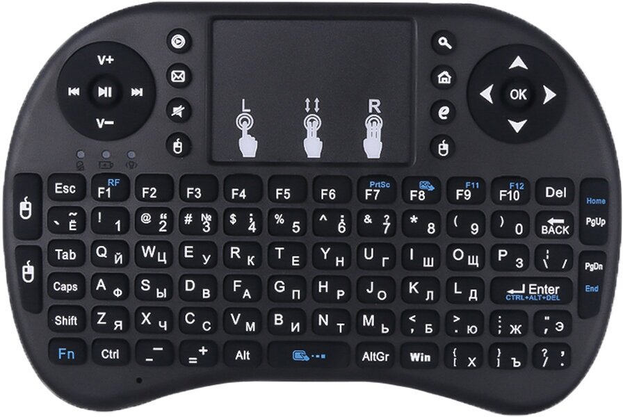 Беспроводная мини-клавиатура PALMEXX с аккумулятором, 2.4GHz, кириллица+QWERTY, цвет: чёрный