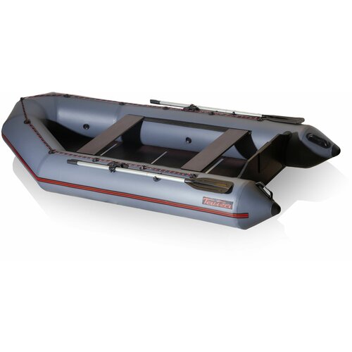 фото Лодка пвх "тайга-340 киль" (серый цвет) сплошной фанерный настил с алюминиевым н-профилем и стрингером