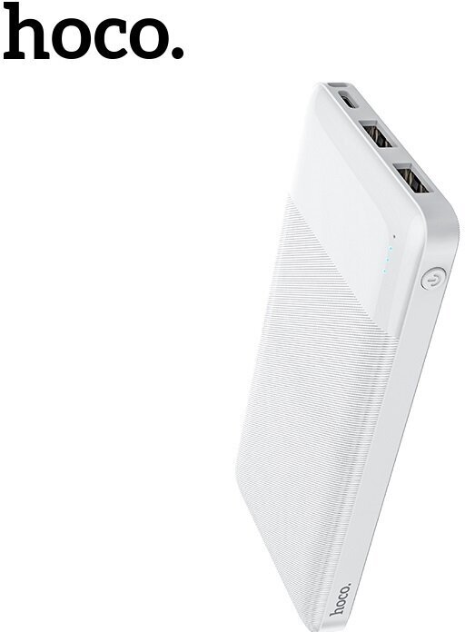 Внешний аккумулятор 10000mAh 2USB 2.0A Li-pol батарея Hoco J72 Easy travel White