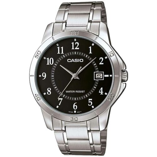 Наручные часы CASIO MTP-V004D-1B, серебряный, черный