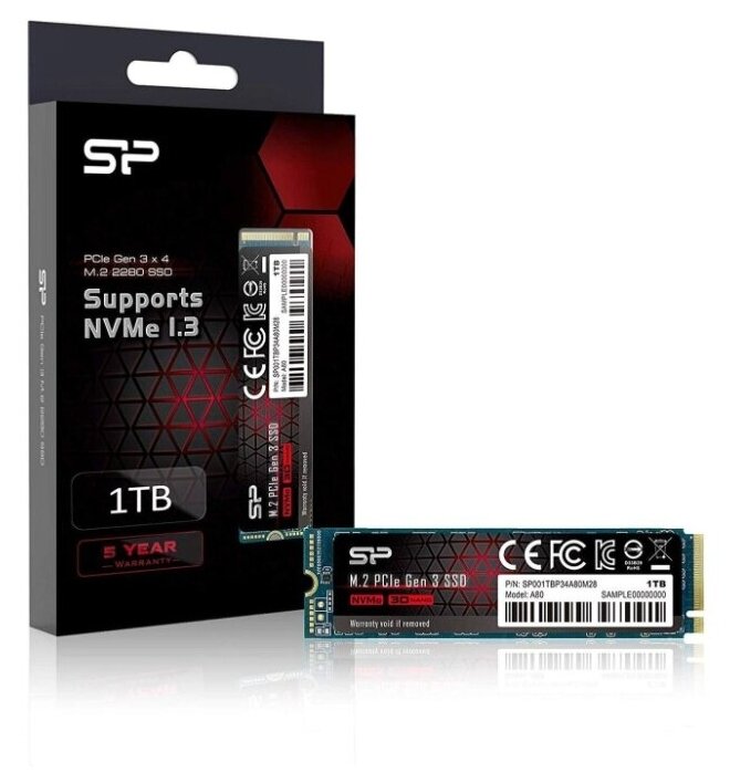 SSD накопитель SILICON POWER M-Series 1Тб, M.2 2280, PCI-E x4, NVMe - фото №2