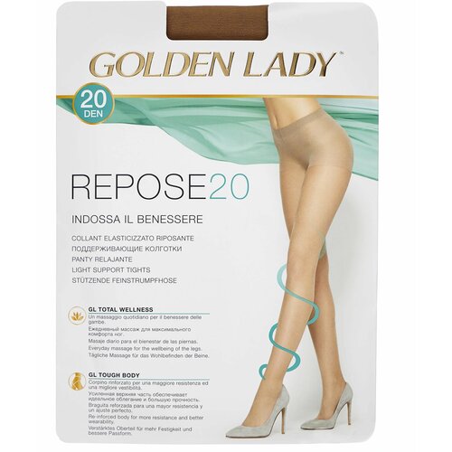 Колготки Golden Lady Repose, 20 den, размер 4, бежевый, коричневый