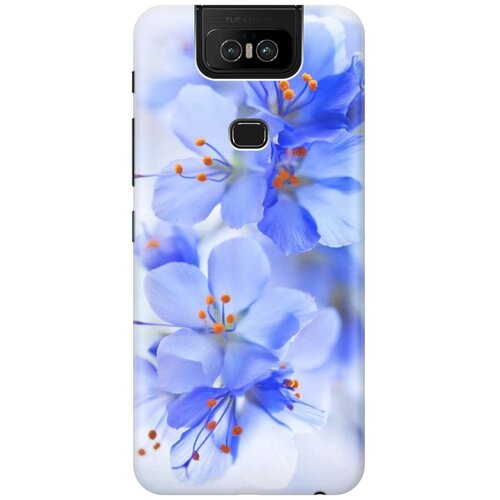 фото Cиликоновый чехол на asus zenfone 6 zs630kl / асус зенфон 6 с принтом "лазурные орхидеи" gosso
