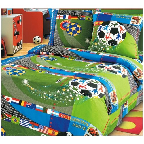 фото Постельное бельё детский 1,5 спальный дб-52 зеленый дб-52-282 valtery