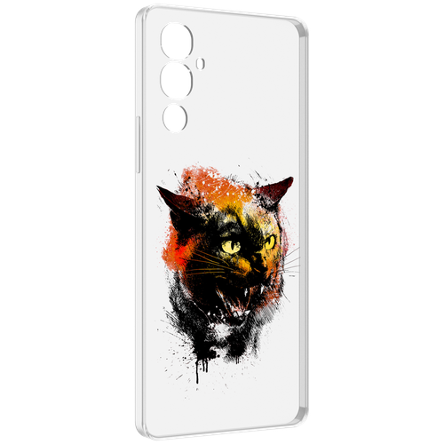 Чехол MyPads сиамский кот для Tecno Pova 4 задняя-панель-накладка-бампер