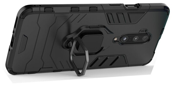 Противоударный чехол с кольцом Panther Case для OnePlus 7T Pro черный