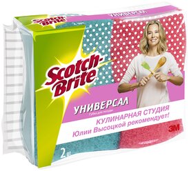 Набор губок для посуды Scotch-Brite "Универсал" 2 шт., розовый/голубой