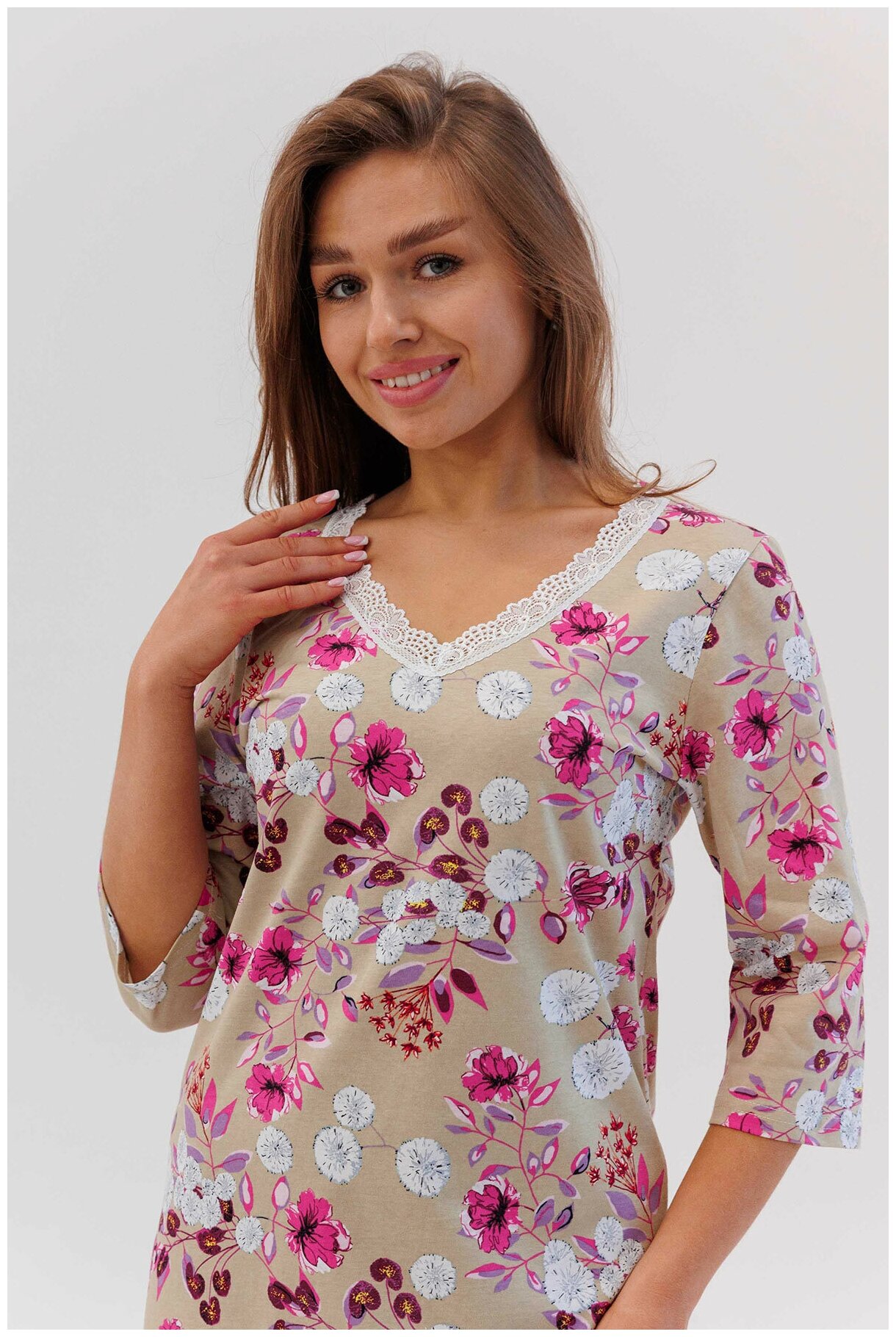 Женская ночная сорочка с рукавом Modellini 645/2, размер 54 - фотография № 6