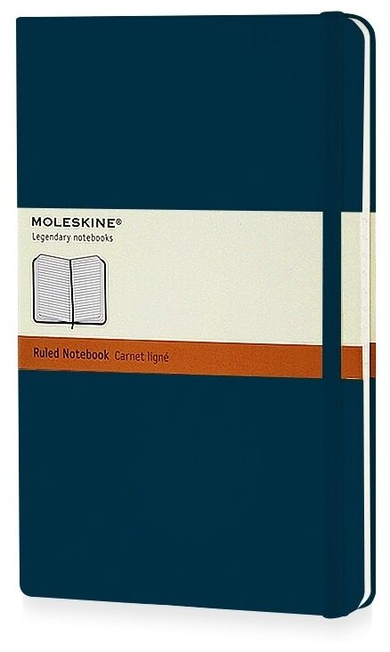 Записная книжка Moleskine Classic (в линейку) в твердой обложке, Large (13х21см), сапфир
