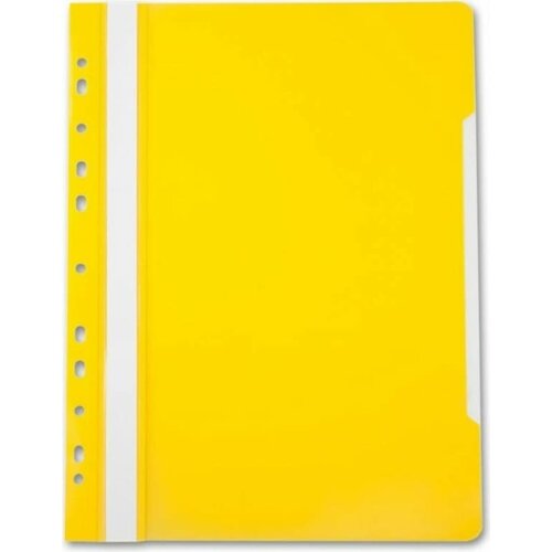 Скоросшиватель Бюрократ с прозрачным верхним листом и перфорацией, А4, желтый (в упаковке 20 штук) часы настенные бюрократ wallc r81p 23см желтый