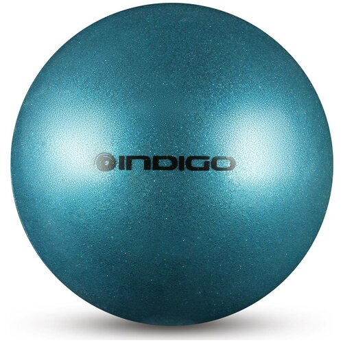 Мяч для художественной гимнастики INDIGO металлик 400 г IN118 19 см Голубой с блестками