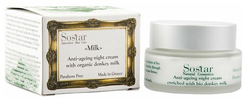 Крем Sostar Natural Cosmetics donkey milk ночной для лица, 50 мл