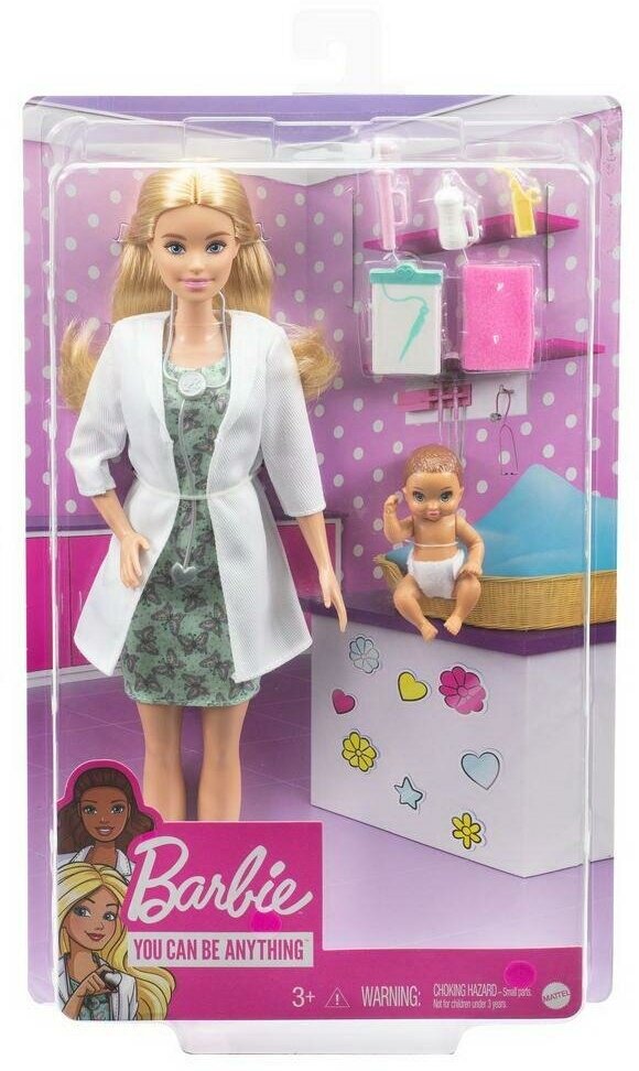 Кукла Mattel Barbie Доктор педиатр с малышом пациентом