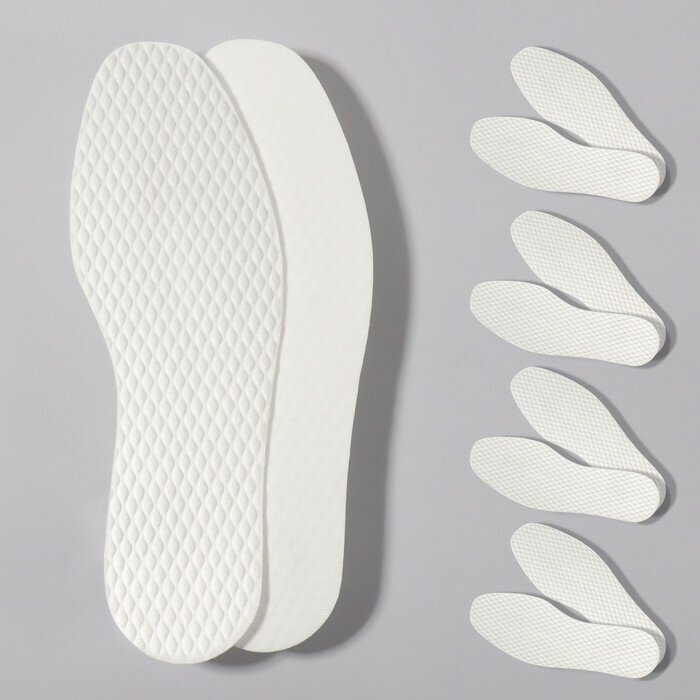 Набор стелек для обуви универсальные влаговпитывающие 36-43 р-р 5 пар цвет белый