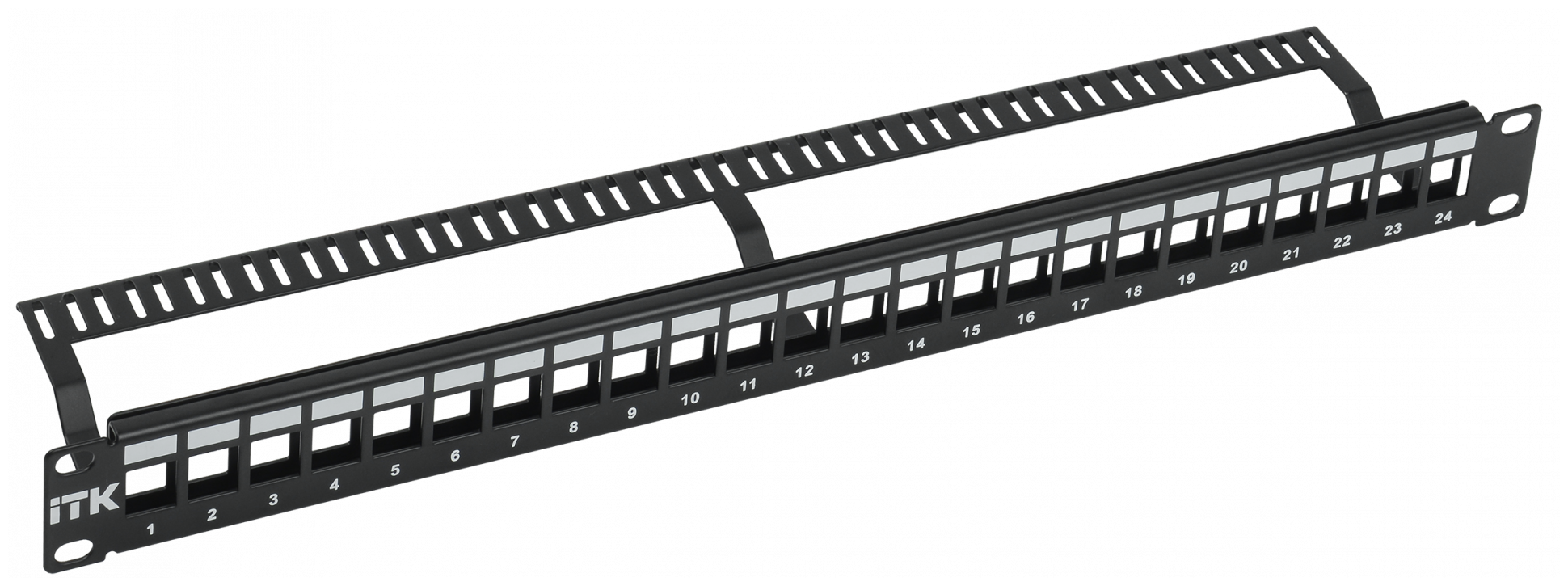 ITK 1U Модульная патч-панель UTP 24 порта, IEK PP24-1UMU (1 шт.)