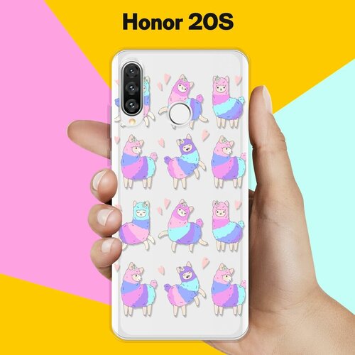 Силиконовый чехол Цветные ламы на Honor 20s