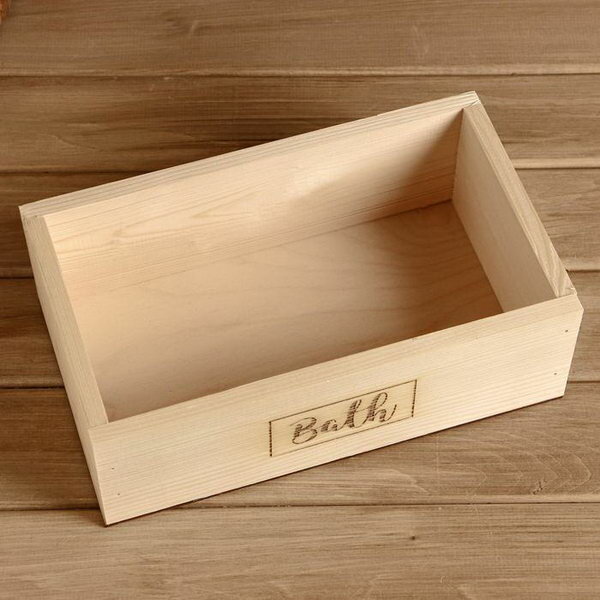 Ящик деревянный "Bath", 24.5x14x8 см