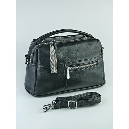 фото Сумка кросс-боди , фактура зернистая, черный adafman