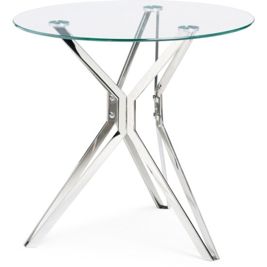 фото Стол обеденный WOODVILLE стеклянный Roko 80 chrome