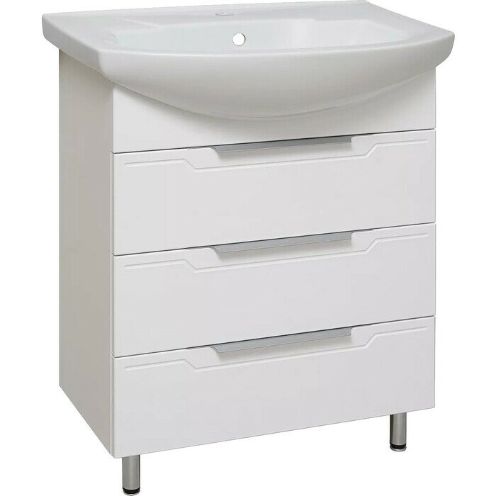 фото Тумба с раковиной Runo Верона 65х44 белая (00000001145, 4620008192475)