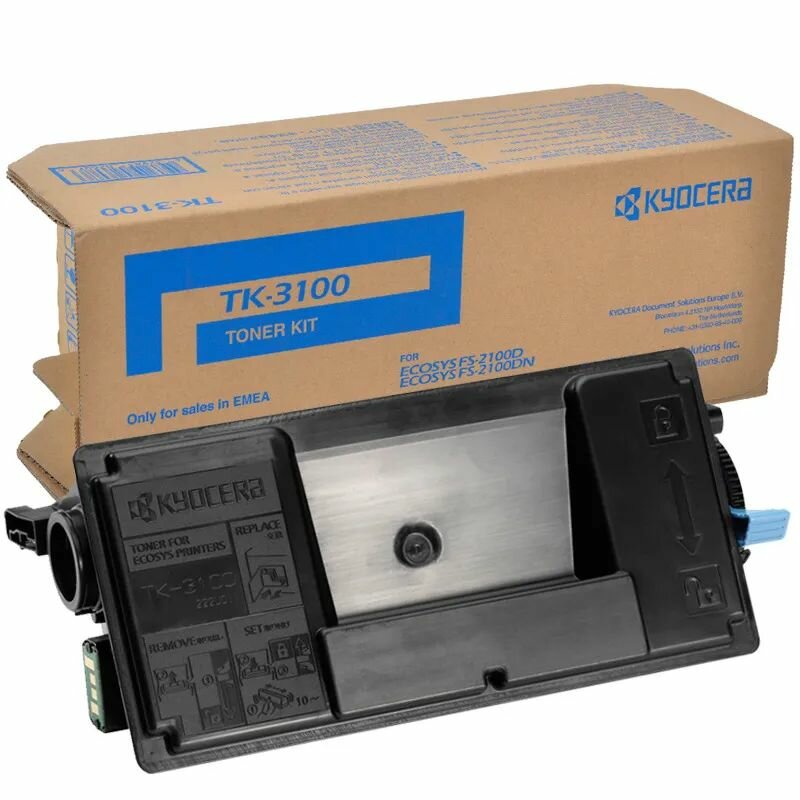 Картридж Kyocera TK-3100 (1T02MS0NL0) для принтеров Kyocera FS-2100D/ FS-2100DN/ ECOSYS M3040dn black, 12500 страниц