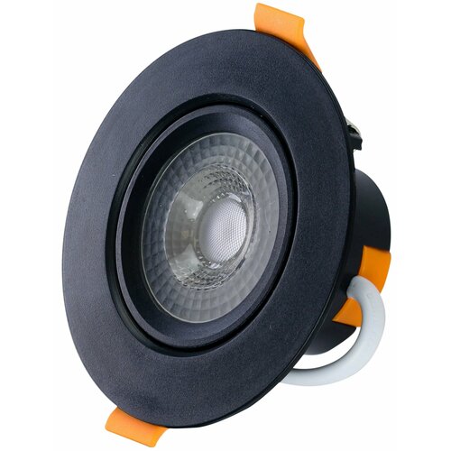 Светильник LED встраиваемый поворотный направленного света, черный, круг, 5W, 4000K (10512)