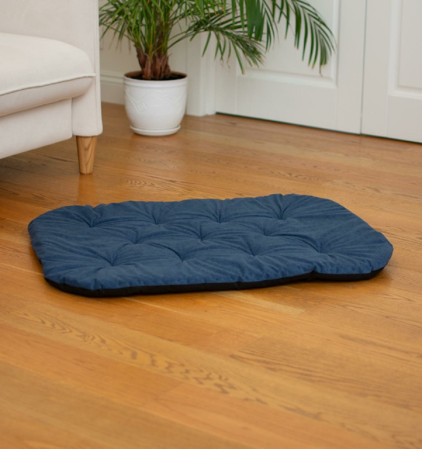 PETSHOP Подстилка для собак и кошек прямоугольная мягкая синяя 58х42х45 см