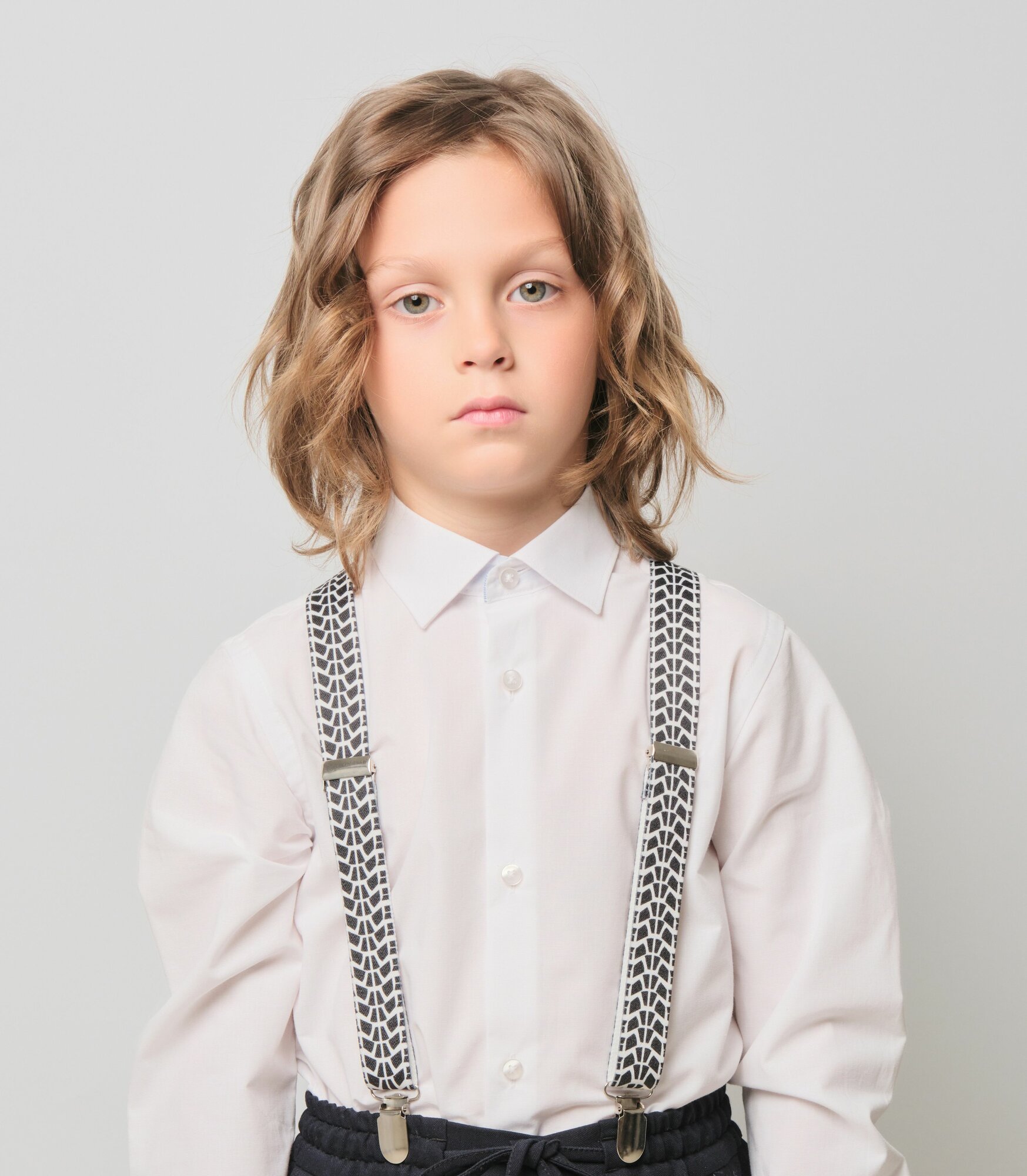 Подтяжки Андерсен для детей, размер 105-125, черный/белый — фото 1