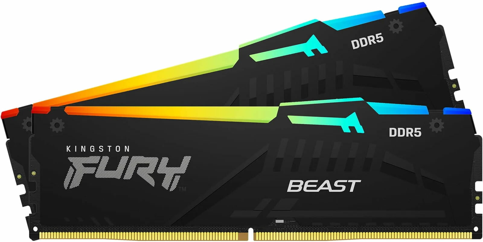 Оперативная память 16GB Kingston DDR5 5600 Dimm Fury Beast RGB XMP Gaming Memory KF556C40BBAK2-16 No . — фото 1