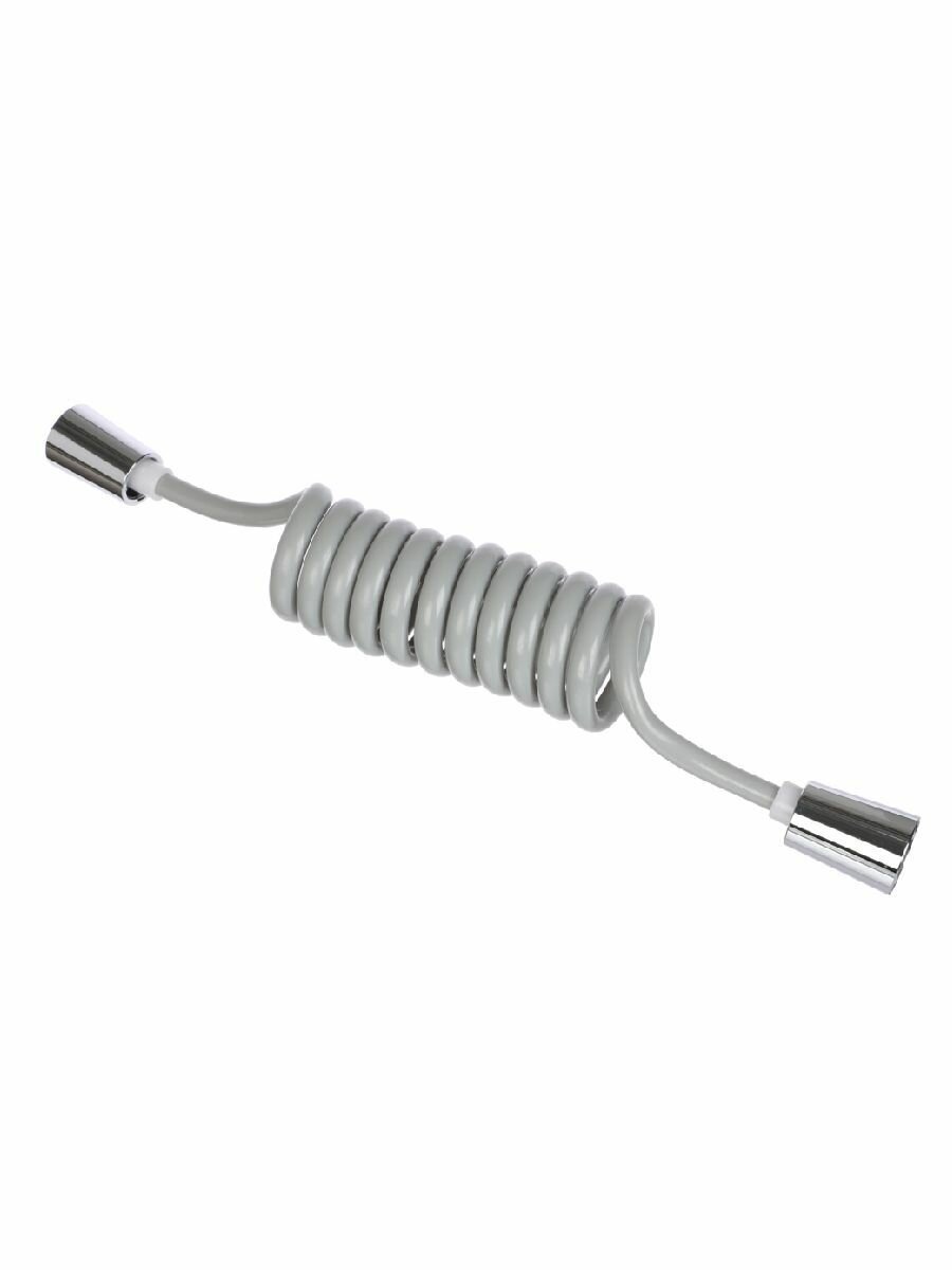 Шланг для гигиенического душа спиральный, 30-150 см, 1/2"(Имп)-1/2"(Имп), ПВХ, серый — фото 1