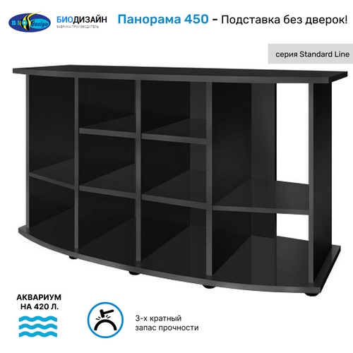 Подставка под аквариум без дверок Biodesign панорама 450 черная шагрень 1515682 см 22020₽