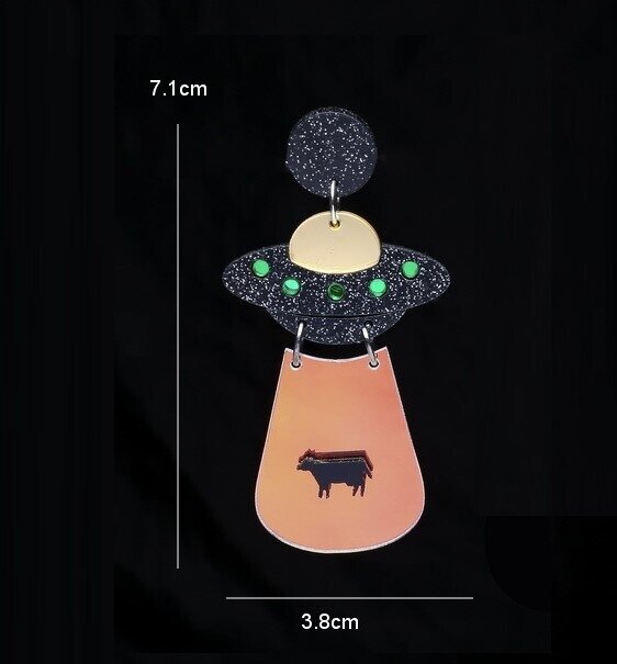 Серьги с подвесками Bag & You, акрил, размер 71 мм, черный/зеленый — фото 1