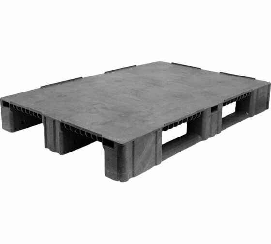 Паллет Gigant 1200x800x150 сплошной на 3-х полозьях серый 34230