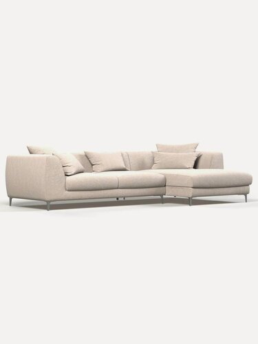 Изображение товара Диван угловой правый Manons Maison Elegant, Рогожка Молочный, 285х105х70 см