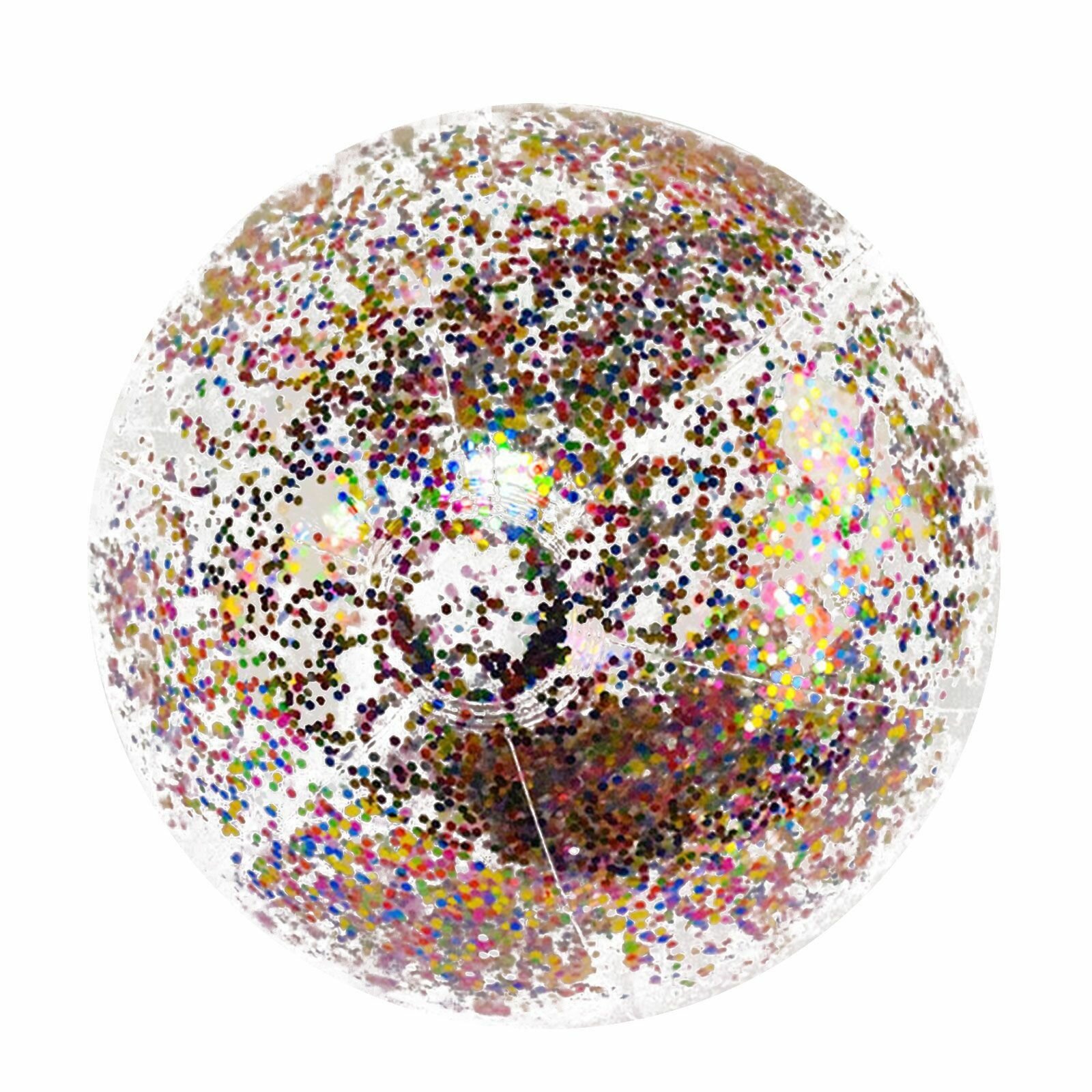 Прозрачный надувной пляжный мяч с блестками