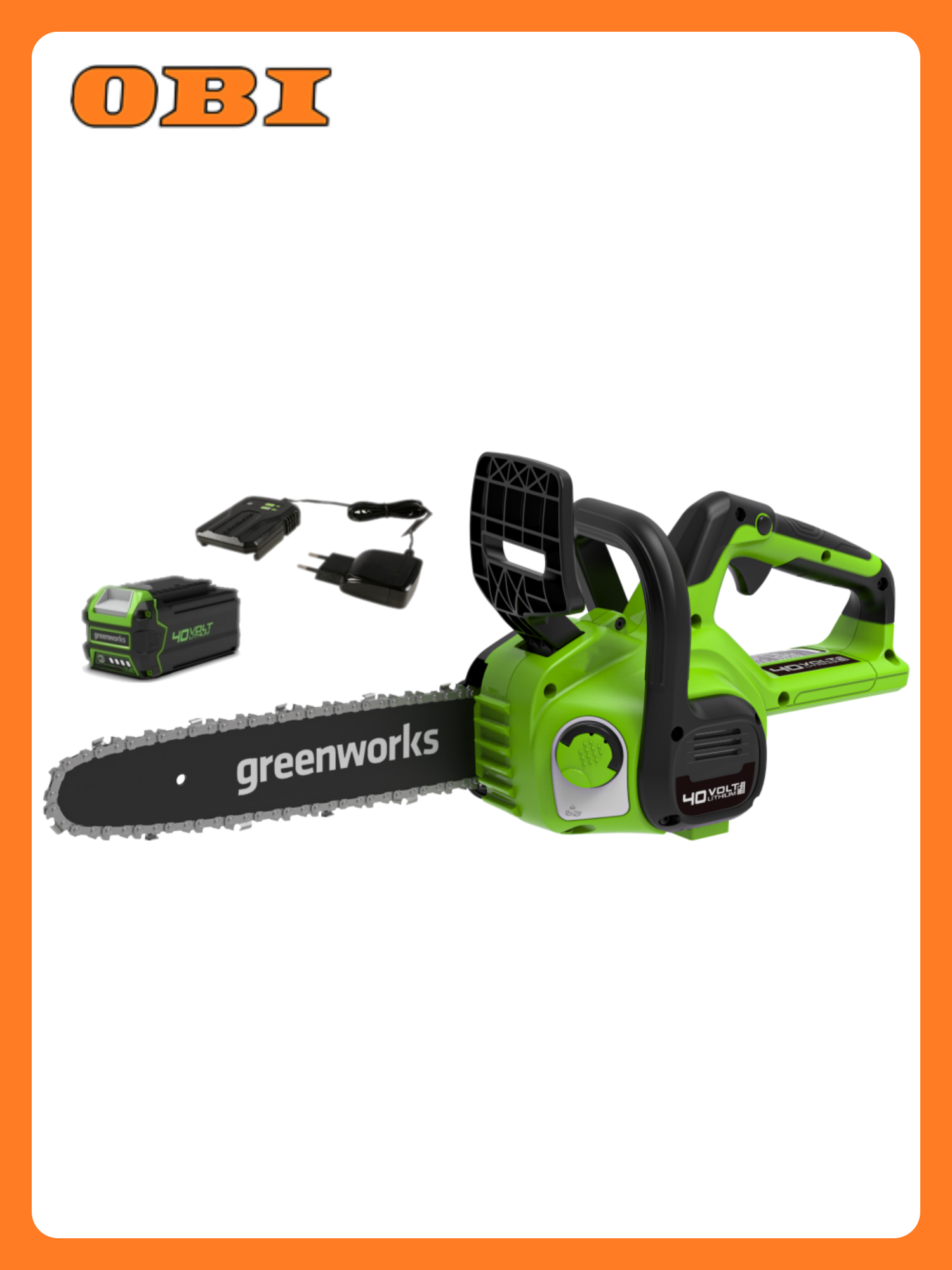 Цепная пила Greenworks G40CS30IIk2 40V с аккумулятором шаг цепи 3/8
