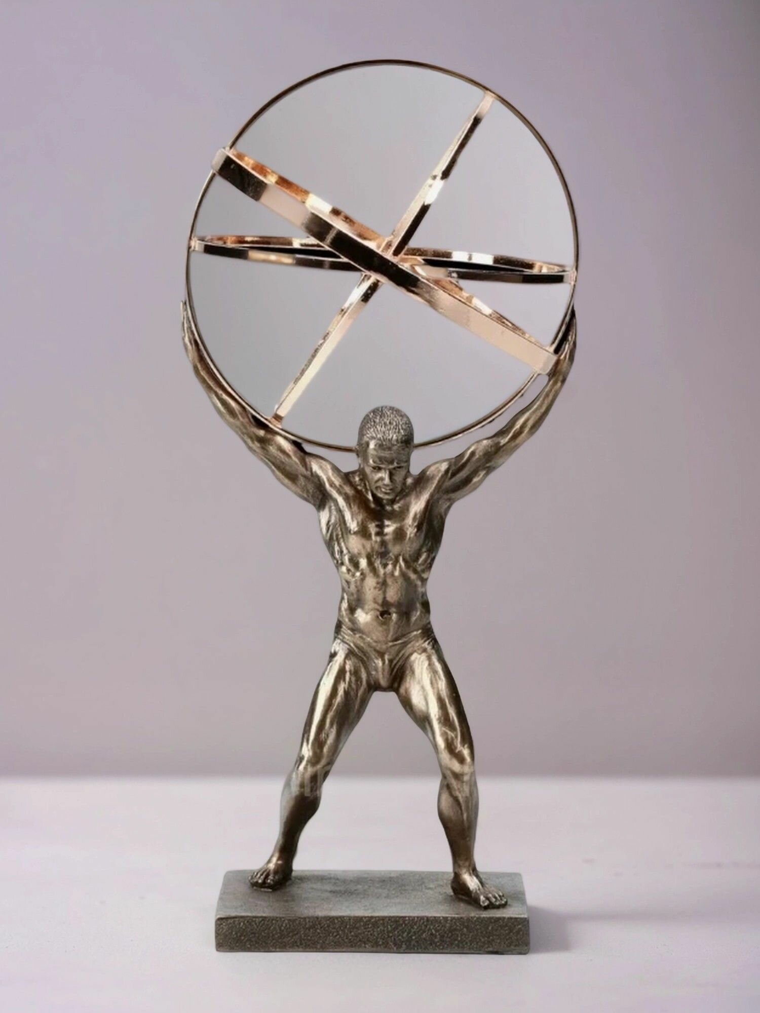 Статуэтка Атлант, размер 22*10*10см, , материал полистоун, цвет бронзовый — фото 1