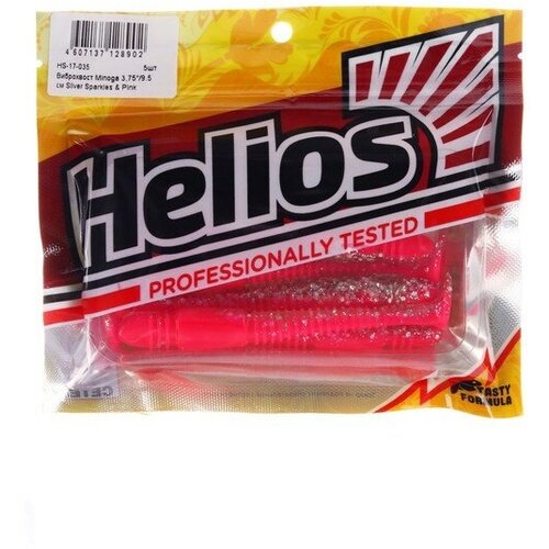 виброхвост helios minoga 9 5 см orange Виброхвост Helios Minoga Silver Sparkles & Pink, 9.5 см, 5 шт. (HS-17-035)