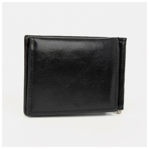 фото Зажим для купюр на магните, отдел для монет, цвет чёрный кайман